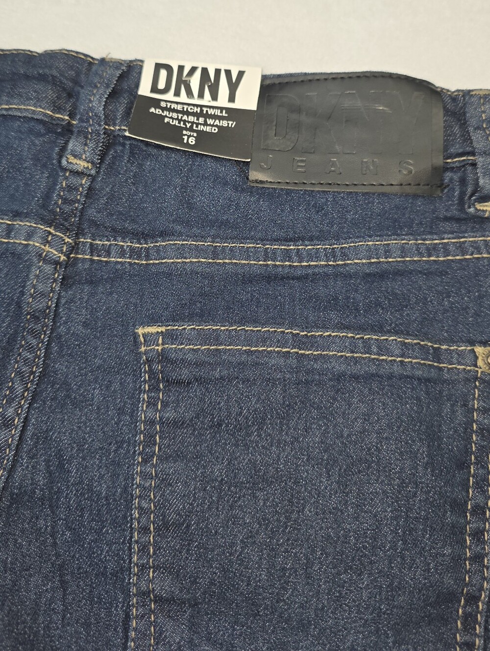DKNY Big Boy's Dark Blue Stretch Twill Slim Jeans Size 16 NWT CM-3796 - Picture 8 of 11